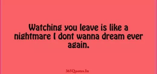 Watching you leave is like a nightmare I dont wanna dream ever again. 1