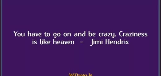 You have to go on and be crazy. Craziness is like heaven Jimi Hendrix 1