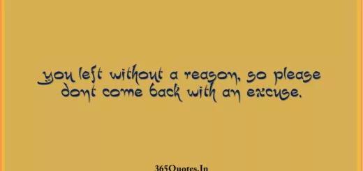 You left without a reason so please dont come back with an excuse. 1