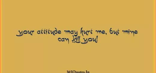 Your attitude may hurt me But mine can Kill You 1