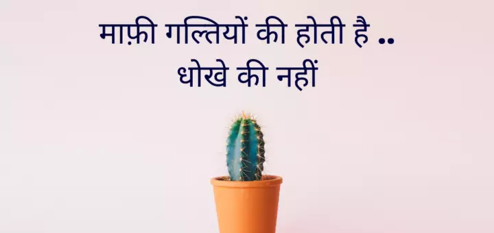 माफ़ी गल्तियों की होती है .. धोखे की नहीं