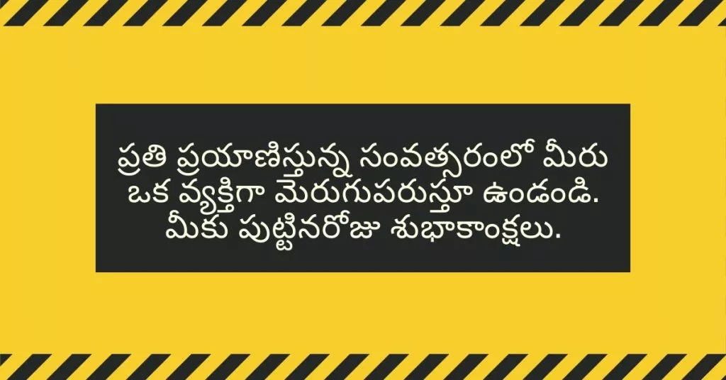 ప్రతి ప్రయాణిస్తున్న సంవత్సరంలో మీరు ఒక వ్యక్తిగా మెరుగుపరుస్తూ ఉండండి. మీకు పుట్టినరోజు శుభాకాంక్షలు.