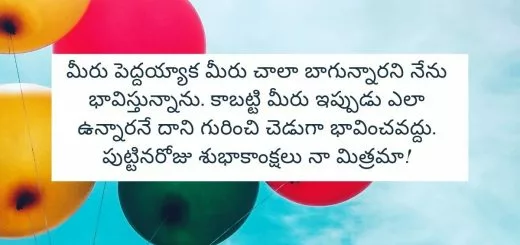 మీరు పెద్దయ్యాక మీరు చాలా బాగున్నారని నేను భావిస్తున్నాను. కాబట్టి మీరు ఇప్పుడు ఎలా ఉన్నారనే దాని గురించి చెడుగా భావించవద్దు. పుట్టినరోజు శుభాకాంక్షలు నా మిత్రమా!